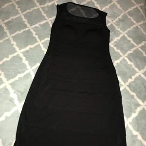 NWOT Black horizontal pleated dress